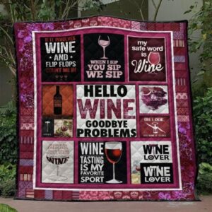 Hello Wine Quilt Blanket Vh09  Quilt